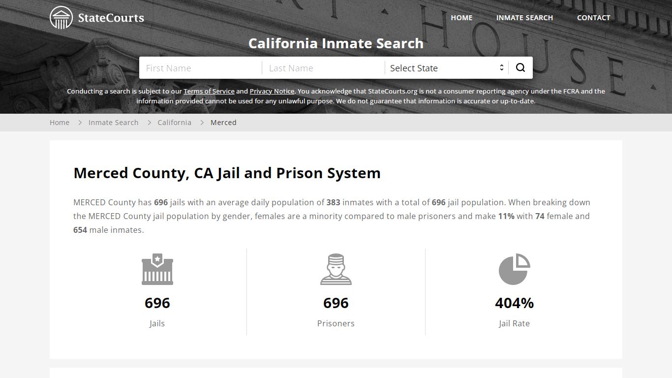 Merced County, CA Inmate Search - StateCourts