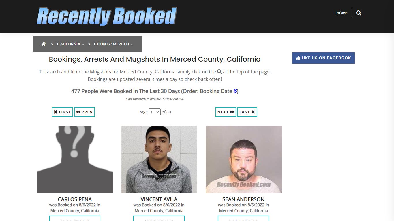 Recent bookings, Arrests, Mugshots in Merced County ...